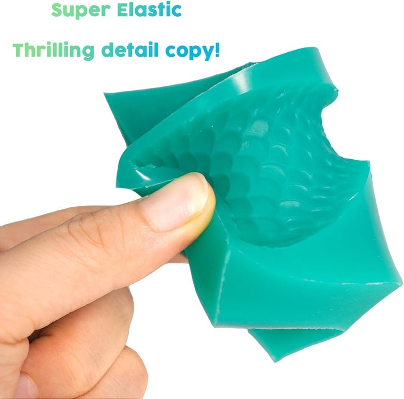 BBDINO Silicone Mold Making Kit, Super Elastic Jade Green Silicone, 1Gallon/140.8Oz, Ideal for Casting 3D Resin Molds & Silicone Molds, 1A:1B Mix Ratio - Image 5